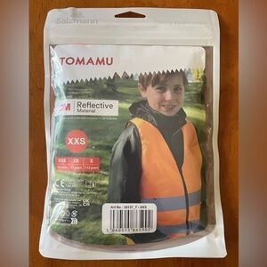 NWT Tomamu Orange 3M Reflective Safety Vest Kids Size XXS